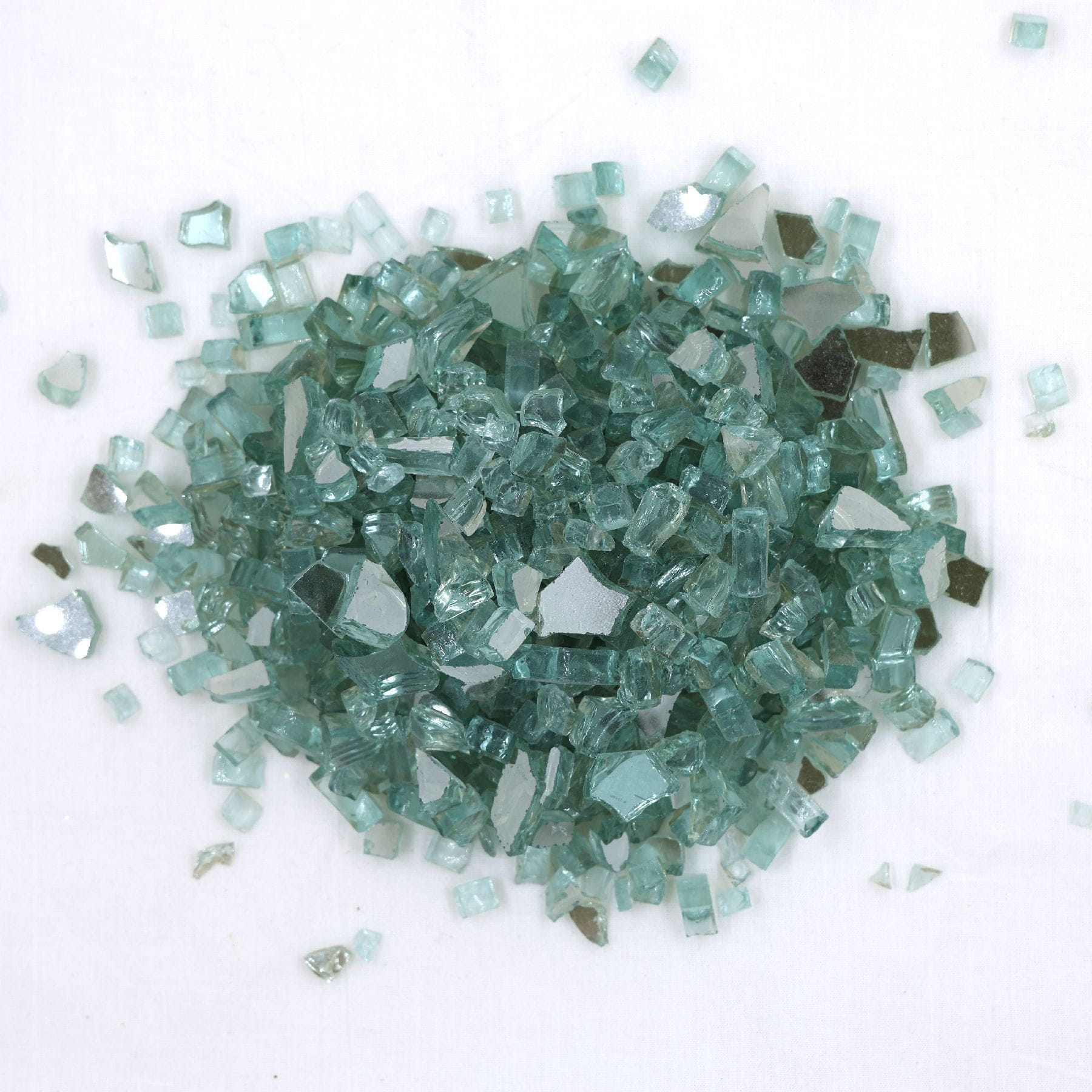 Green Reflective Firepit Glass