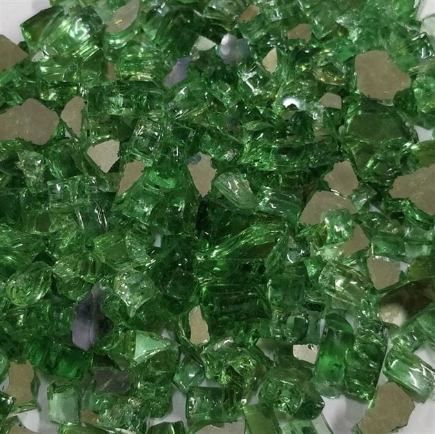 Dark Green Reflective Firepit Glass