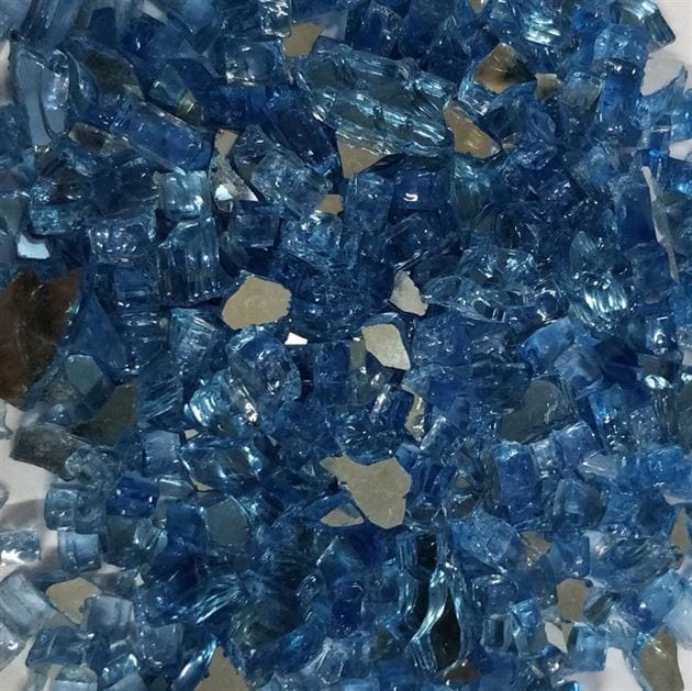 Blue Reflective Firepit Glass