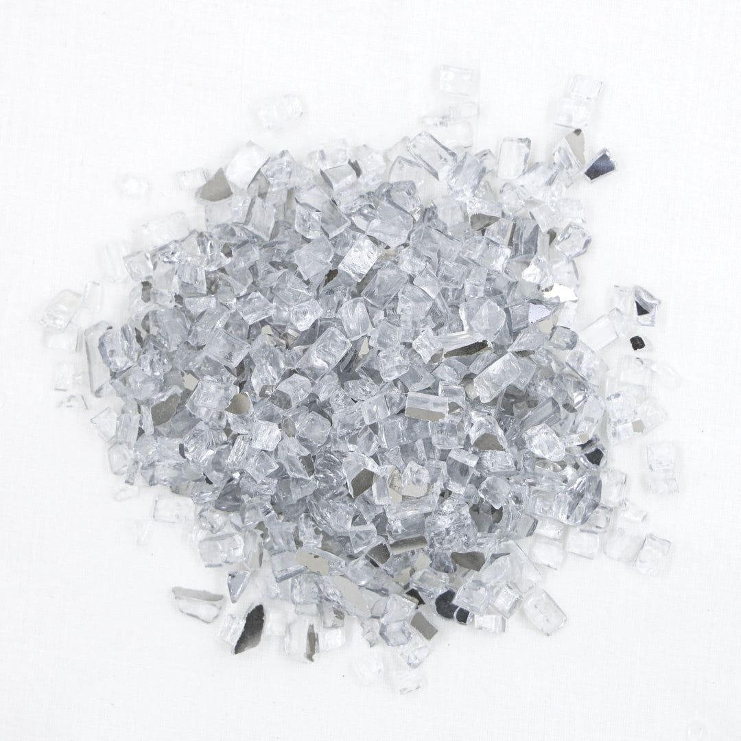 Small Silver Reflective Firepit Glass