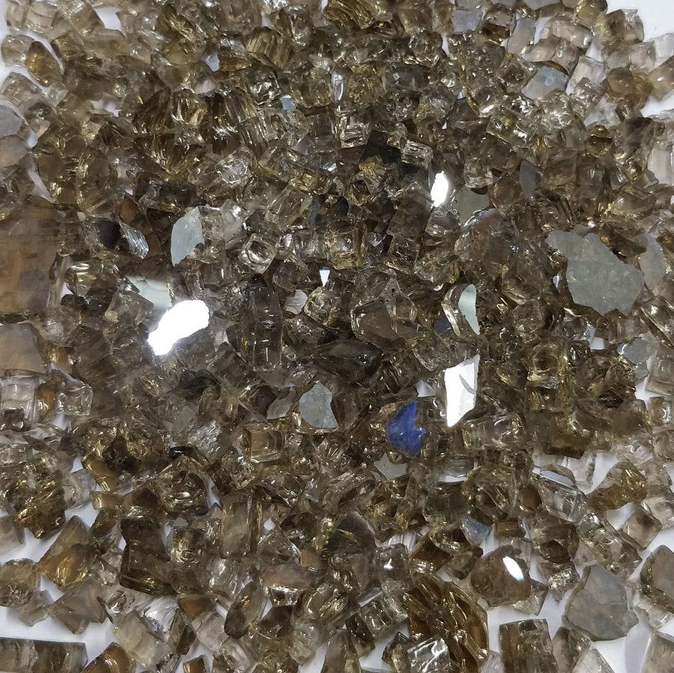 Small Coffee Reflective Firepit Glass