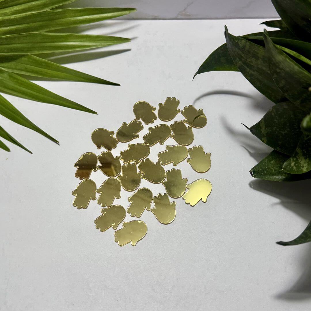 Golden Acrylic Mirror Of Hamsa