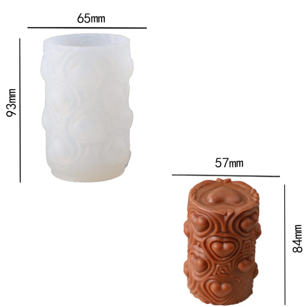 Heart Piller Candle Handmade Mould