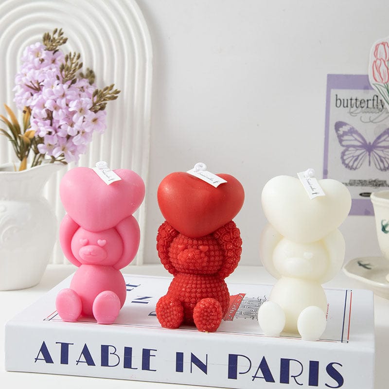 3D Teddy With Holding Heart Handmade Mould