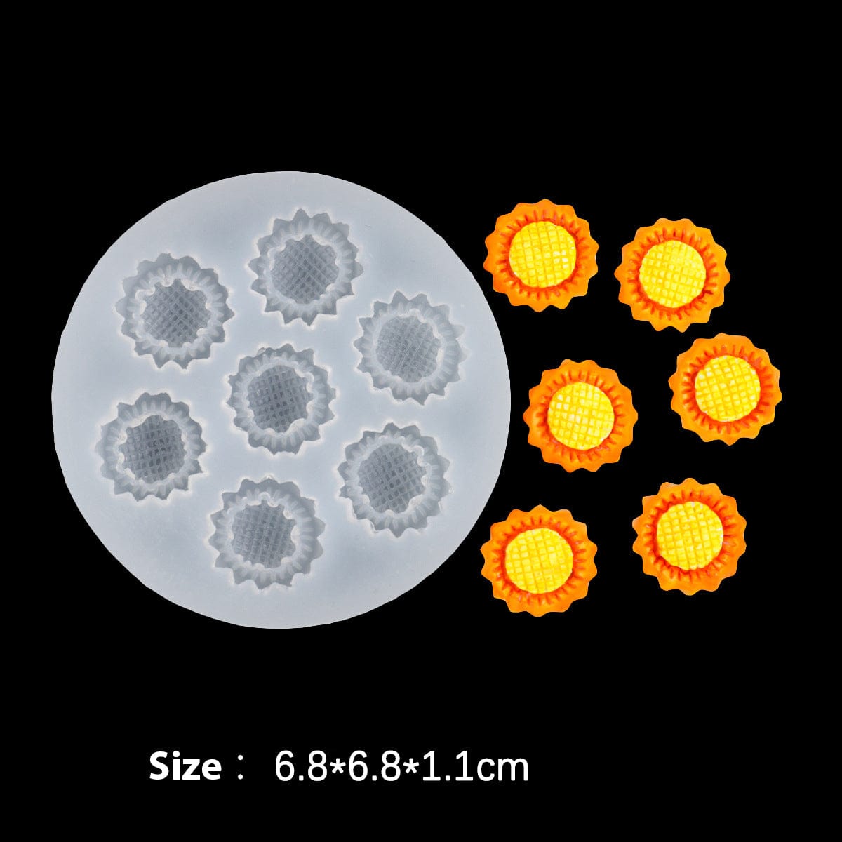 6 Cavity 3D Sun Flower Handmade Mould