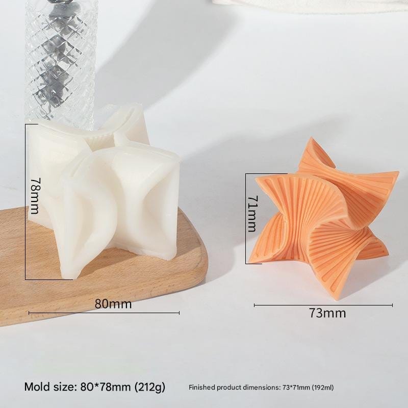 Square Geometric Ribbed Cube Candle Handmade Mould