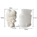 Two Bears Holding A Heart & Rose Bouquet Candle Handmade Mould