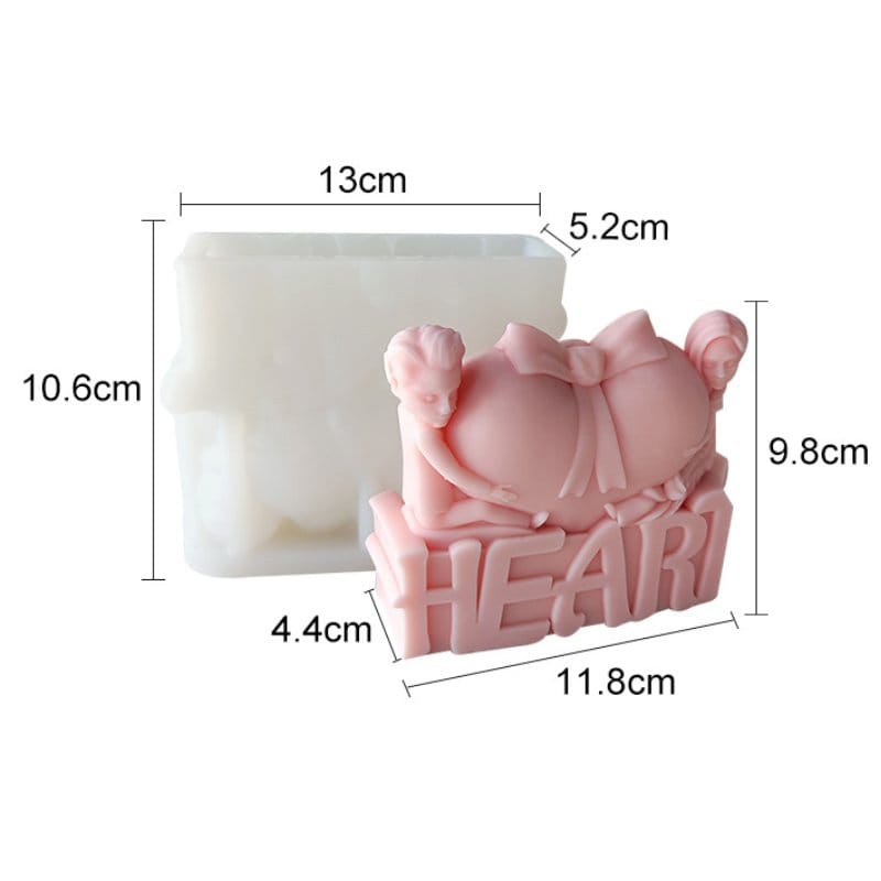 3D Heart Couple-Shaped Handmade Mould