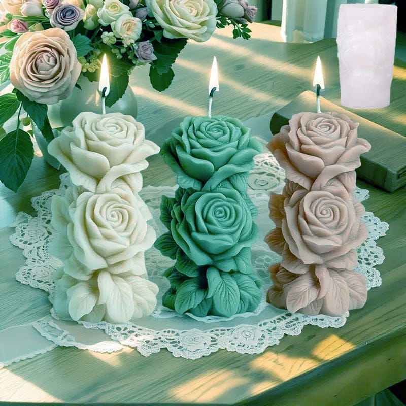 3D Rose Piller Candle Handmade Mould