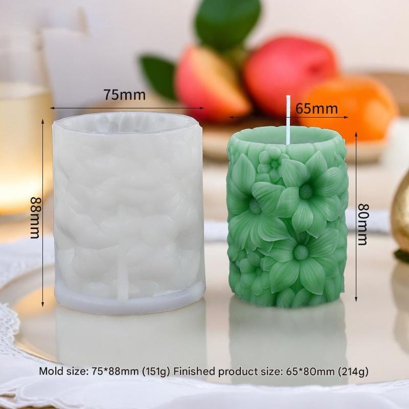 Rose Pillar Succulent Flower Candle Handmade Mould