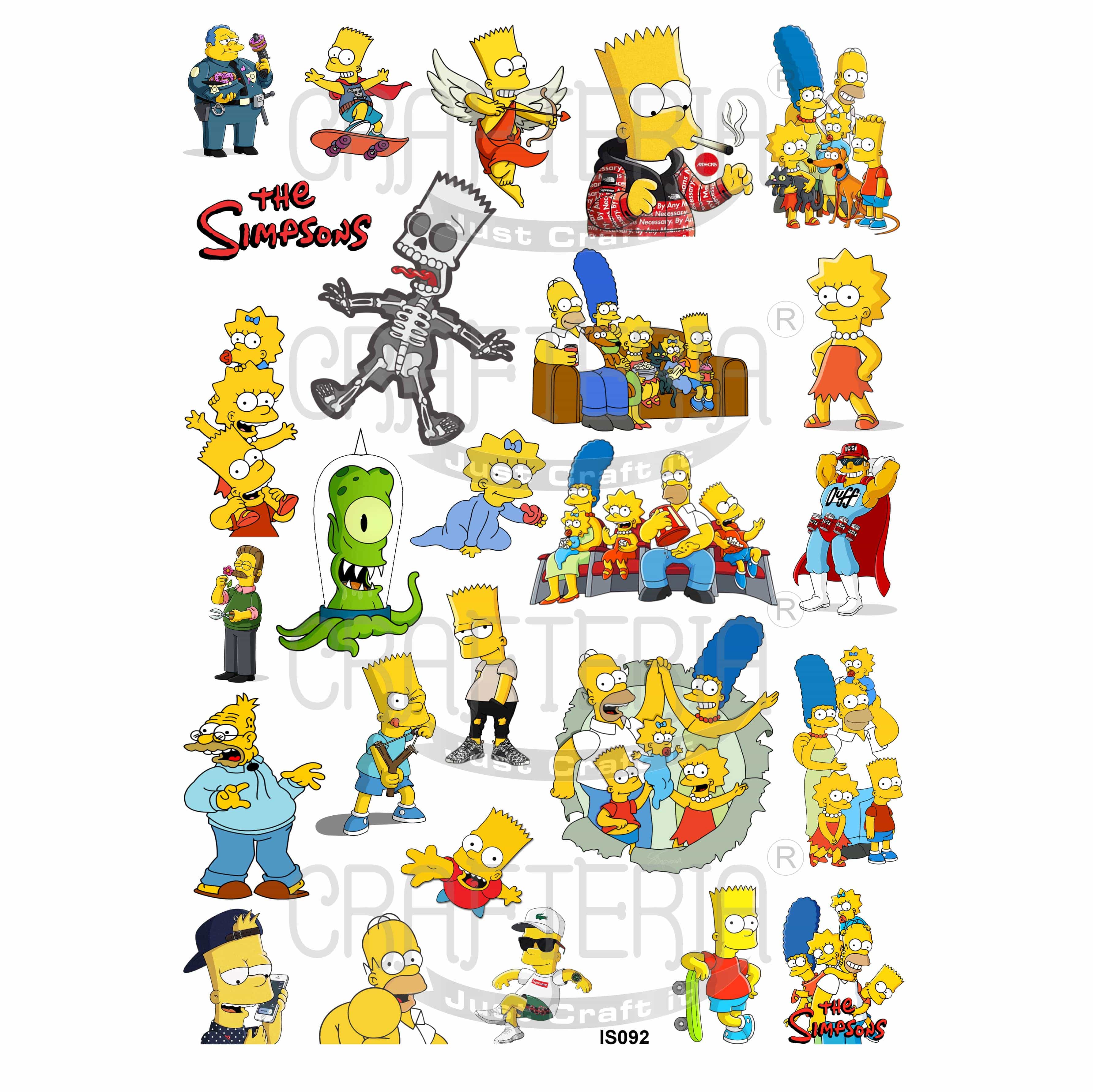 The Simpsons Cartoon Insert Sheet (Transparent Sheet) IS092