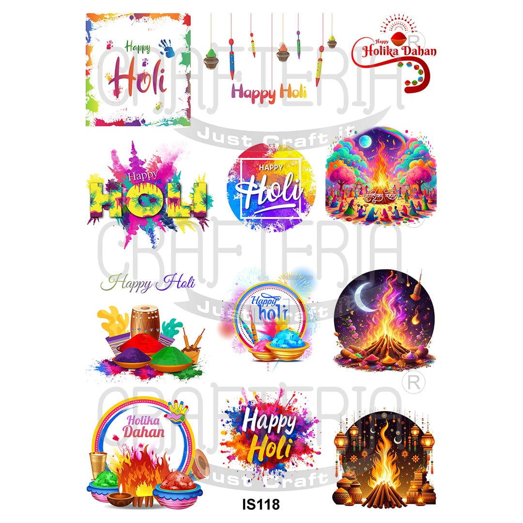 Happy Holi Designs Insert Sheet (Transparent Sheet) IS118