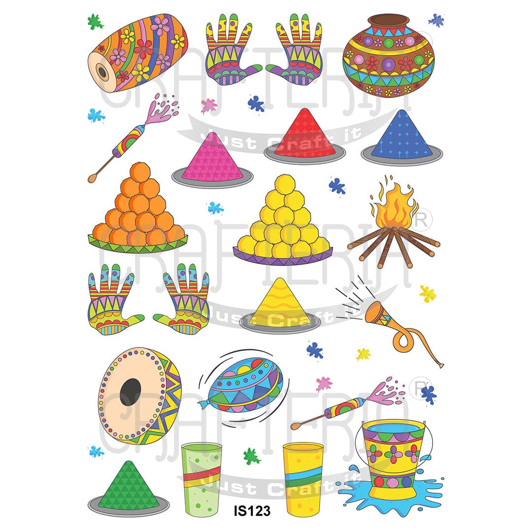 Happy Holi Designs Insert Sheet (Transparent Sheet) IS123
