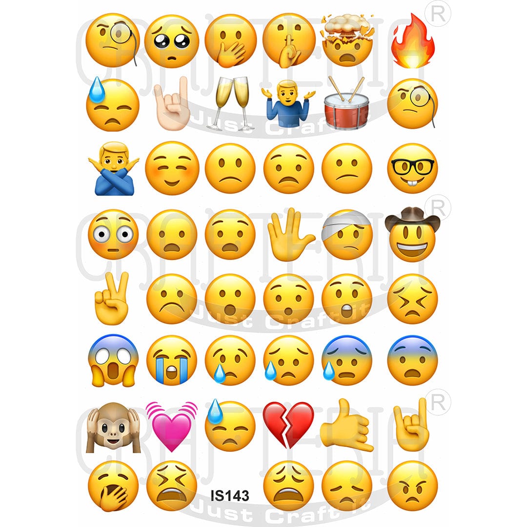 Emoji 1.25 Inch Designs Insert Sheet (Transparent Sheet) IS143