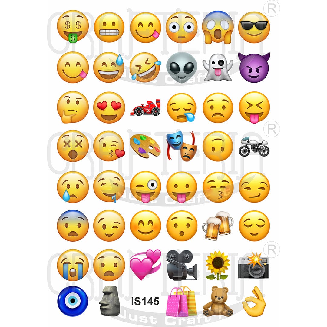 Emoji 1.25 Inch Designs Insert Sheet (Transparent Sheet) IS145