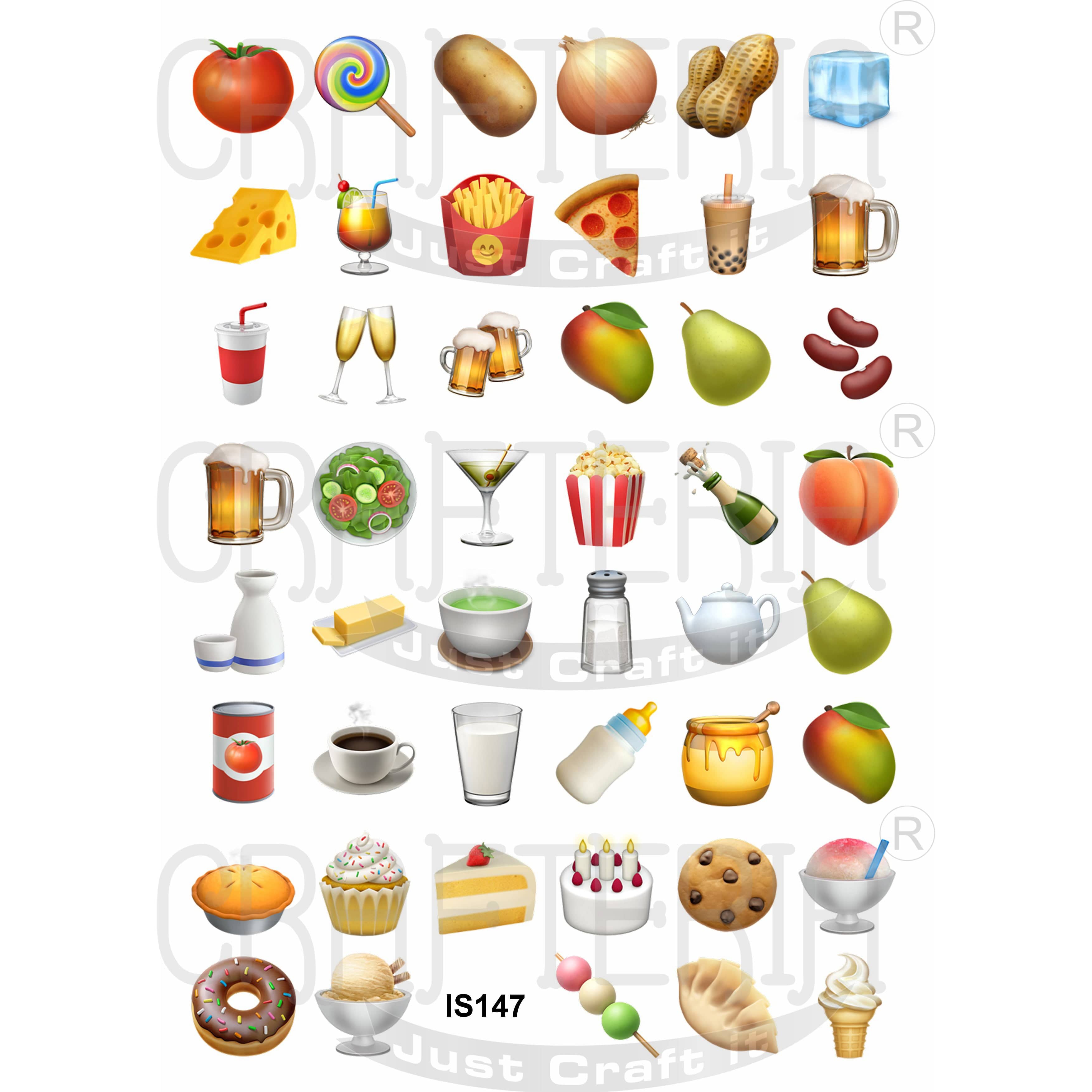 Food & Drinks 1.25 Inch Designs Insert Sheet (Transparent Sheet) IS147