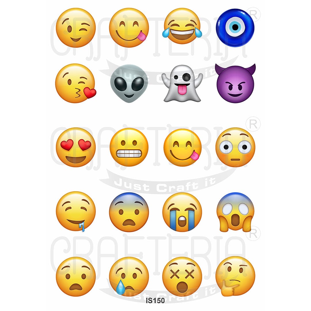 Emoji 1.5 Inch Designs Insert Sheet (Transparent Sheet) IS150
