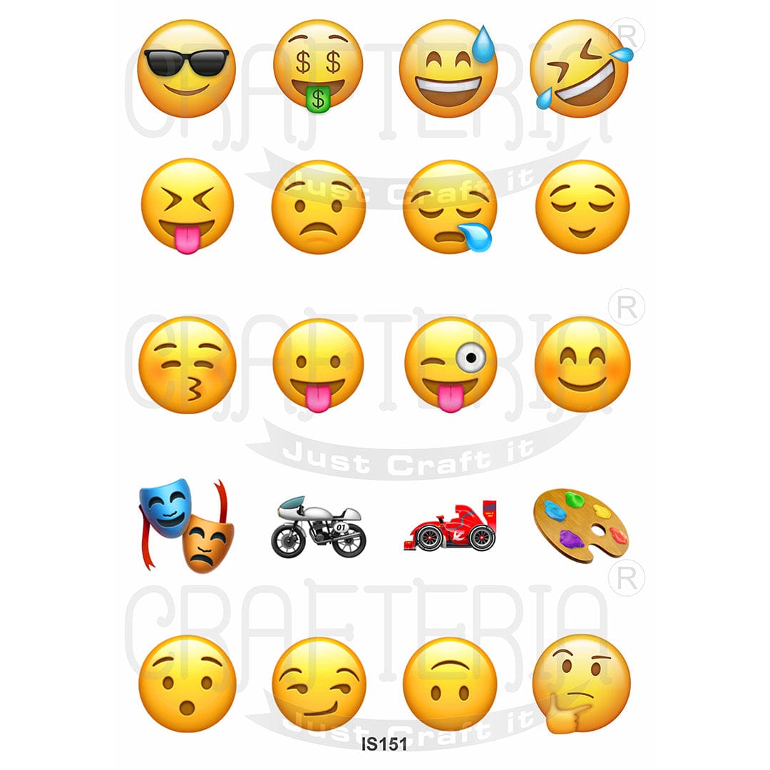 Emoji 1.5 Inch Designs Insert Sheet (Transparent Sheet) IS151
