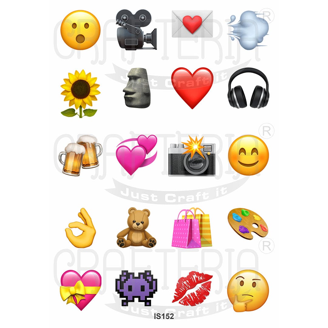 Emoji 1.5 Inch Designs Insert Sheet (Transparent Sheet) IS152