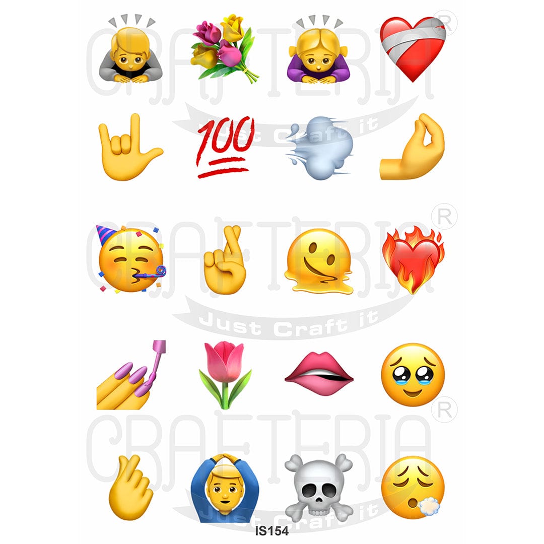 Emoji 1.5 Inch Designs Insert Sheet (Transparent Sheet) IS154