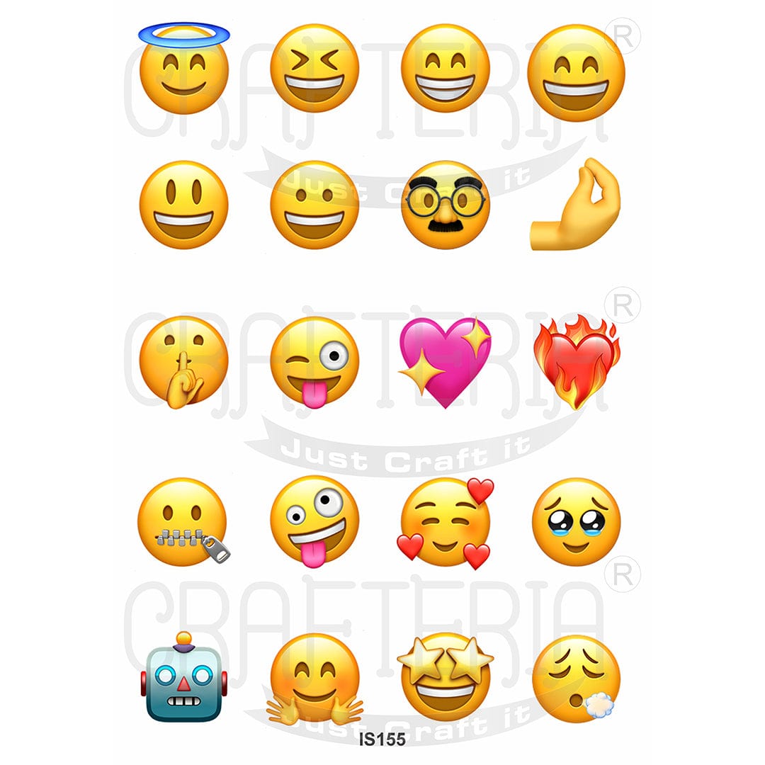Emoji 1.5 Inch Designs Insert Sheet (Transparent Sheet) IS155