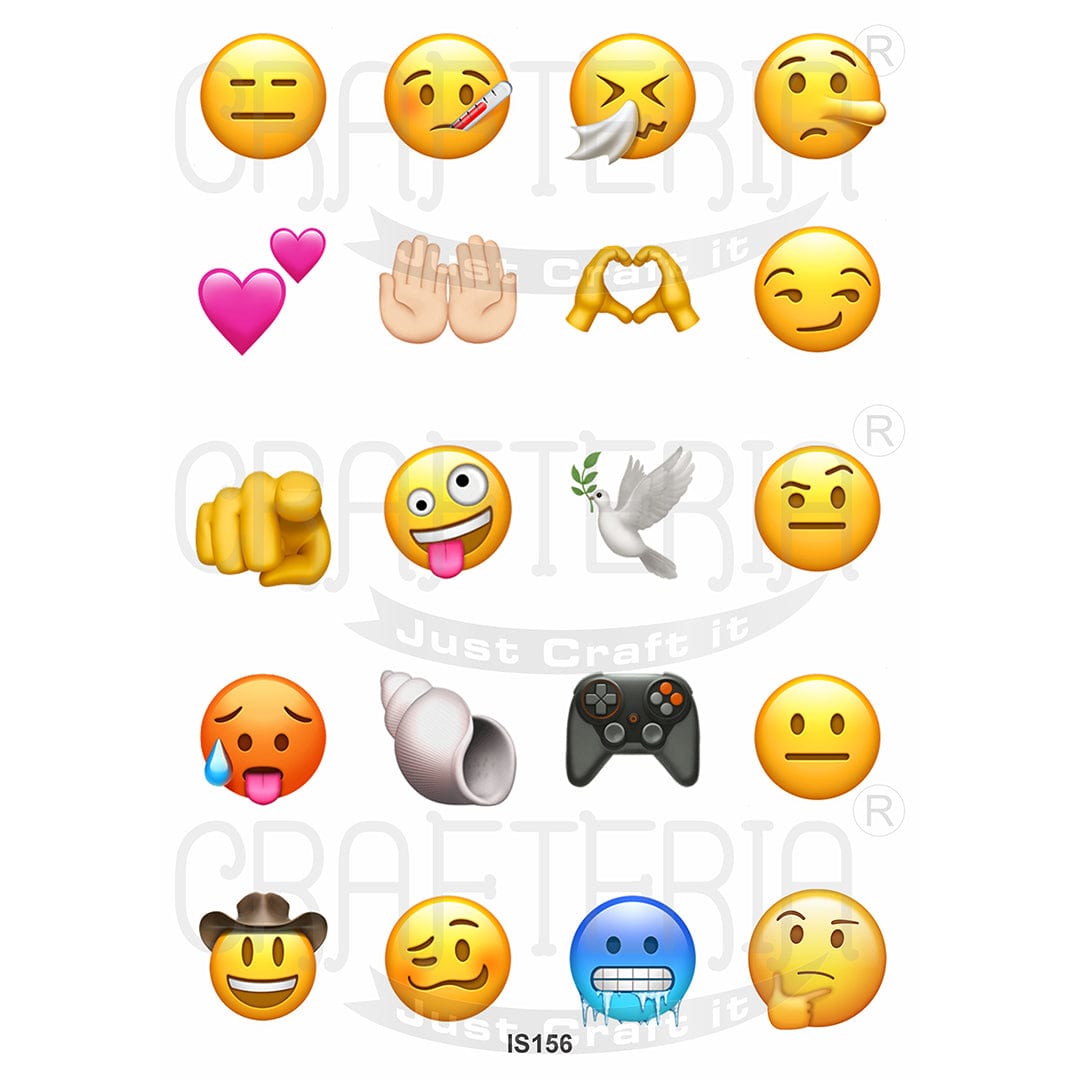 Emoji 1.5 Inch Designs Insert Sheet (Transparent Sheet) IS156