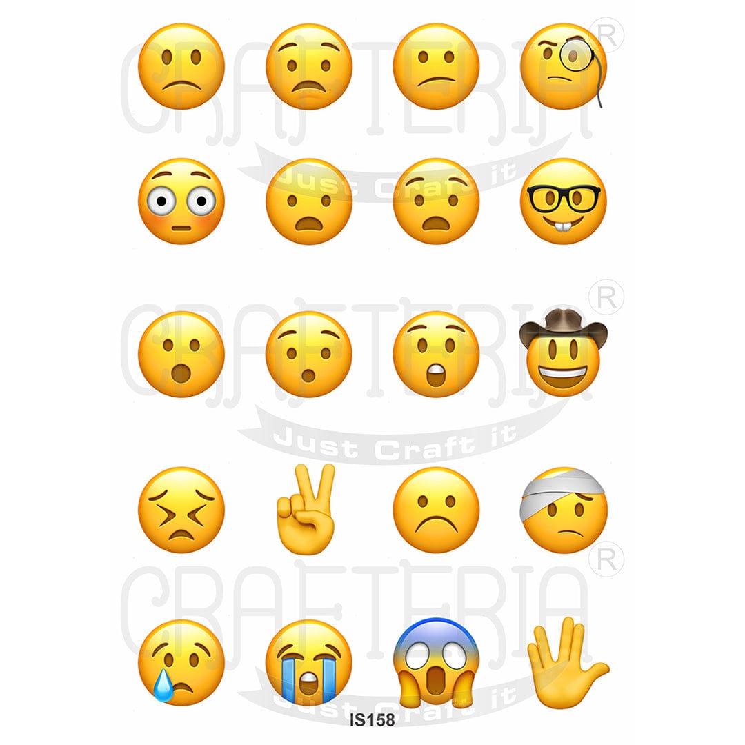 Emoji 1.5 Inch Designs Insert Sheet (Transparent Sheet) IS158