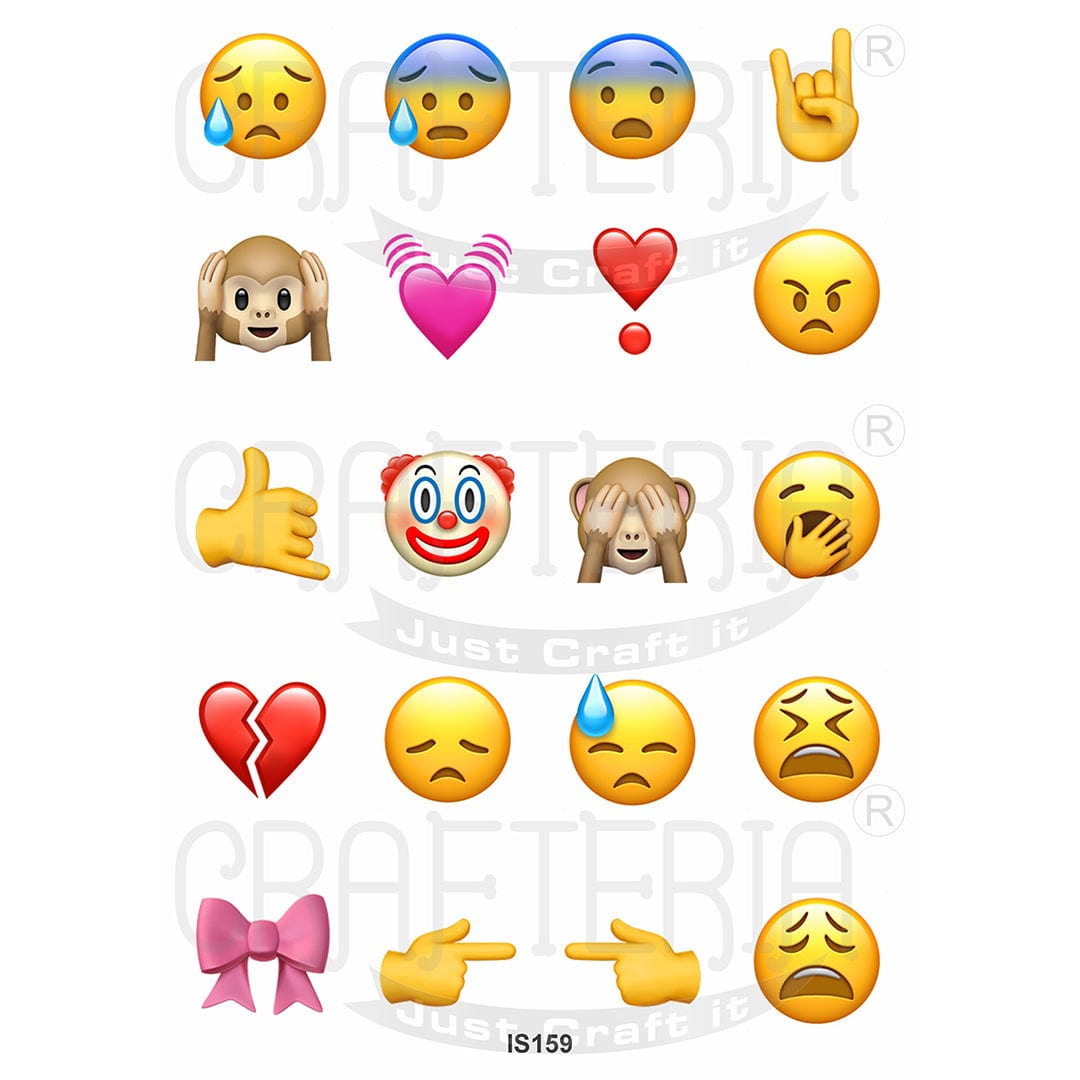 Emoji 1.5 Inch Designs Insert Sheet (Transparent Sheet) IS159