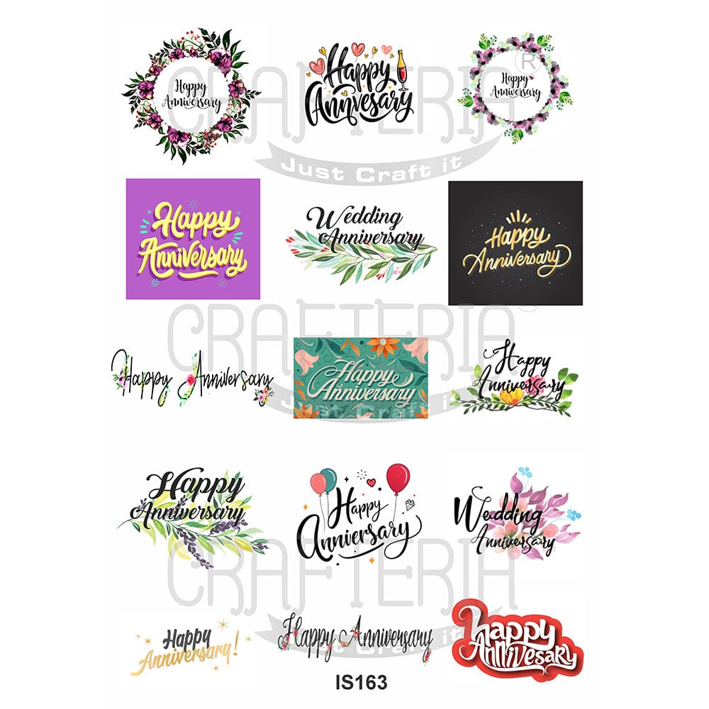 Happy Anniversary Designs Insert Sheet (Transparent Sheet) IS163