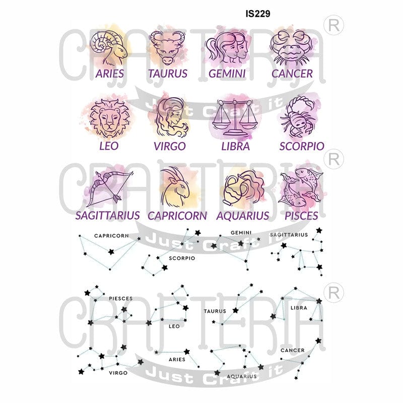 Zodiac Sign Designs Insert Sheet (Transparent Sheet) IS229