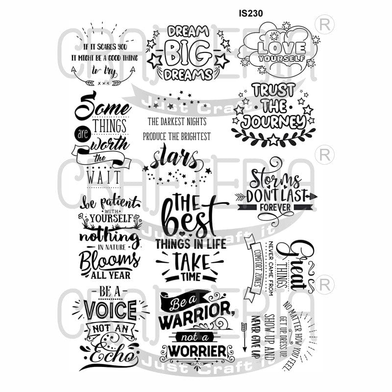 Quote Designs Insert Sheet (Transparent Sheet) IS230