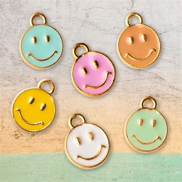 Round Smile Gold Jewellery Charms