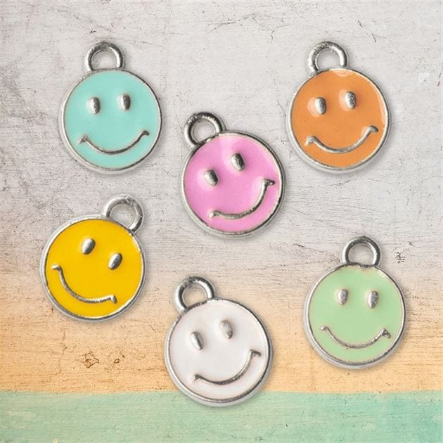Round Smile Silver Jewellery Charms