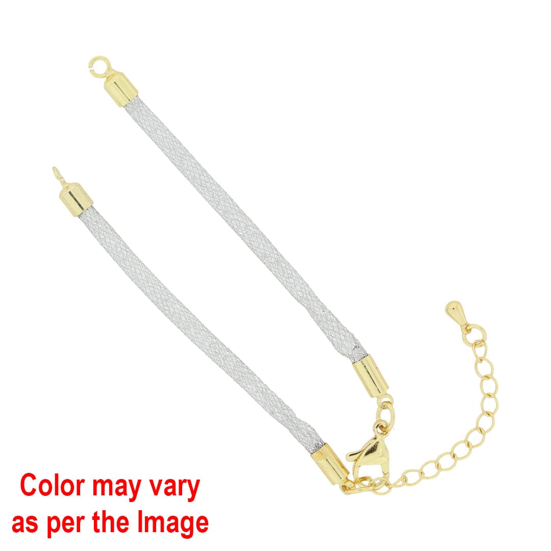 Mesh Chain Bracelet with Diamonds and Adjustable Clasp