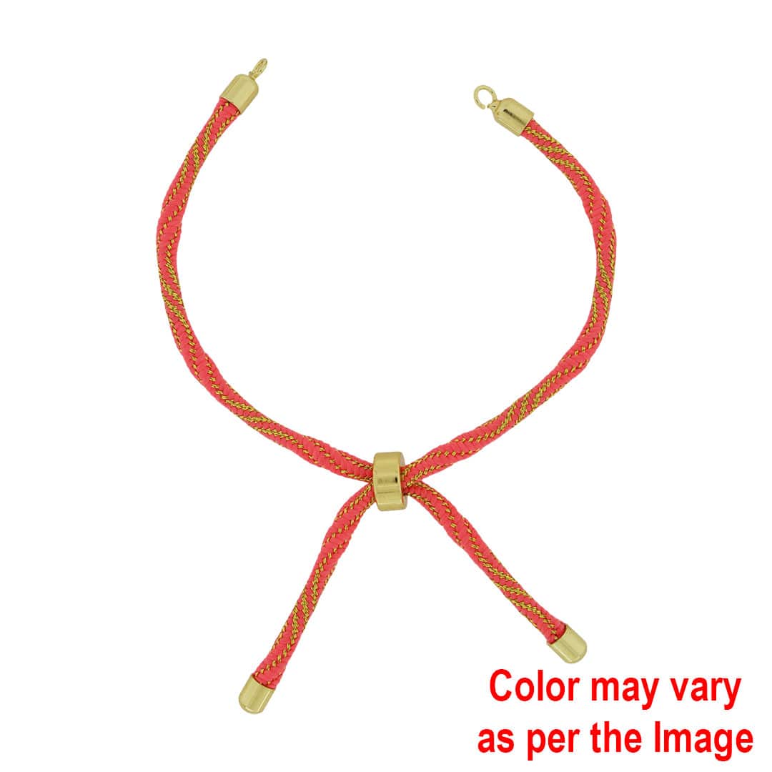 Colour And Gold Rope Bracelet With Adjustable Clasp