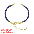 Colour And Gold Rope Bracelet With Adjustable Clasp