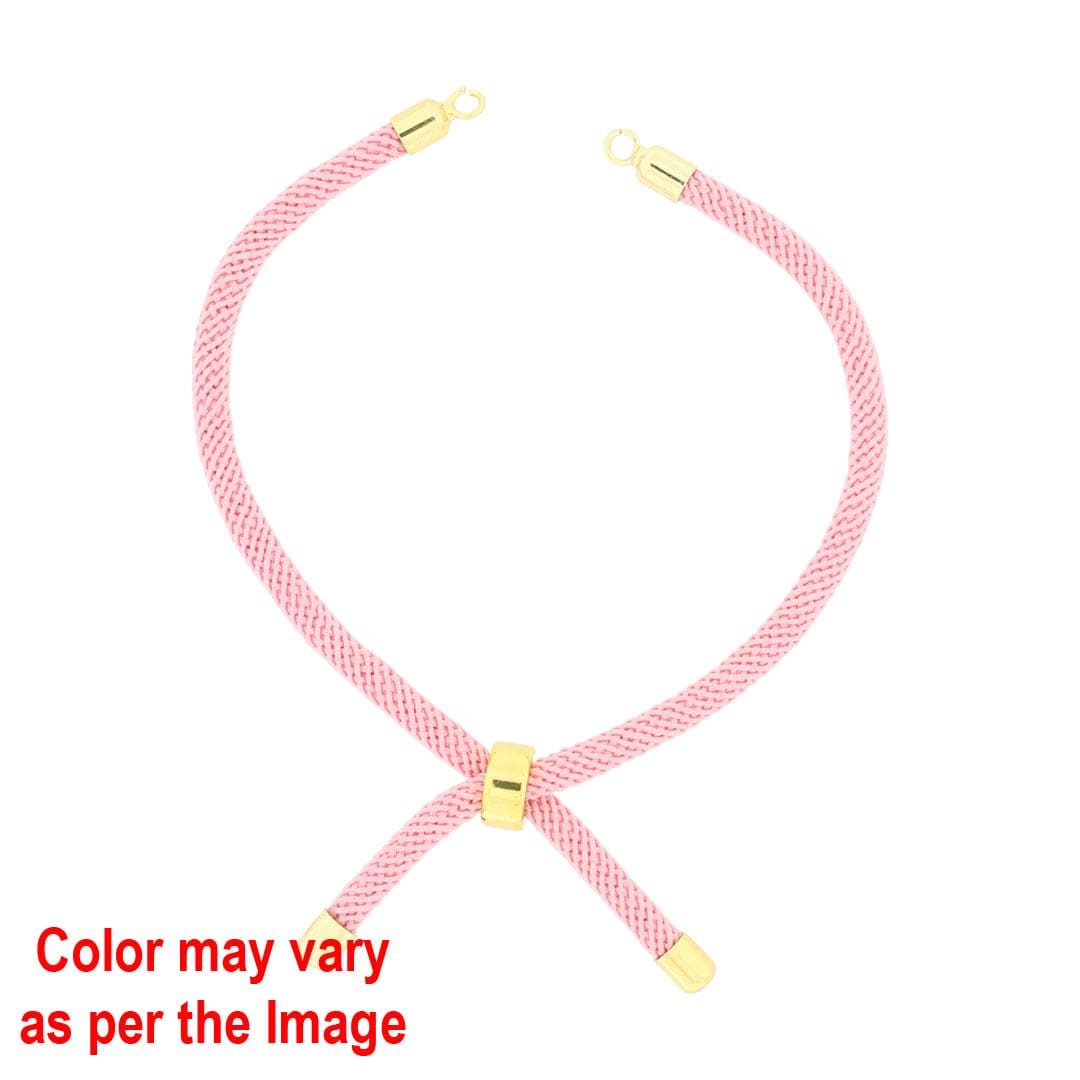 Colour And Gold Rope Bracelet With Adjustable Clasp
