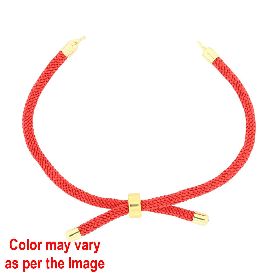 Colour And Gold Rope Bracelet With Adjustable Clasp
