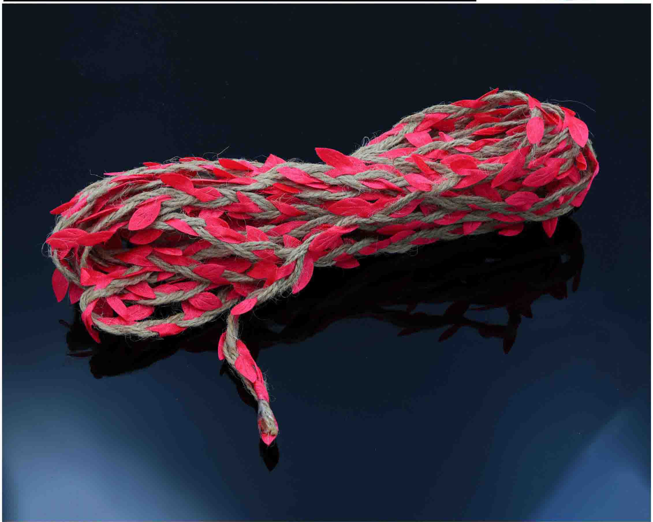 Jute Dore With Dark Pink Leaf