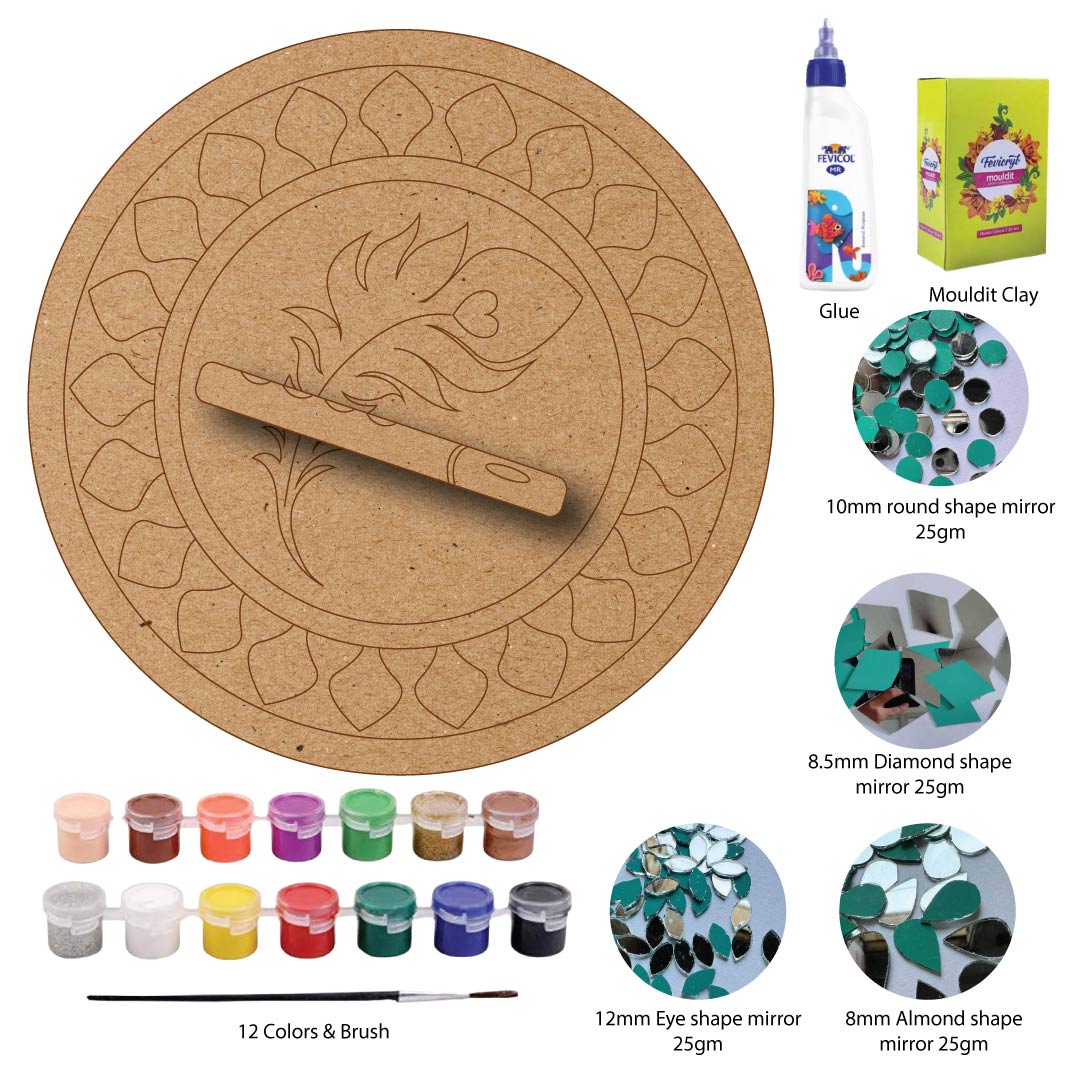 DIY Krishna Morpankh Bansari Lippan Art Kit