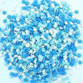 Snowflakes White & Blue Shape Polymer Chips
