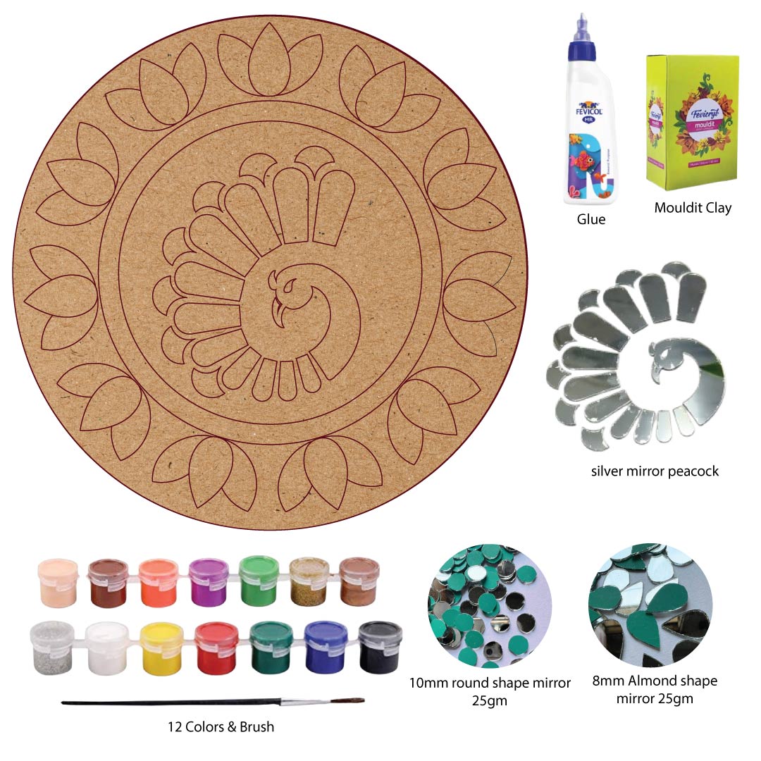 DIY Mirror Peacock Lippan Art Kit
