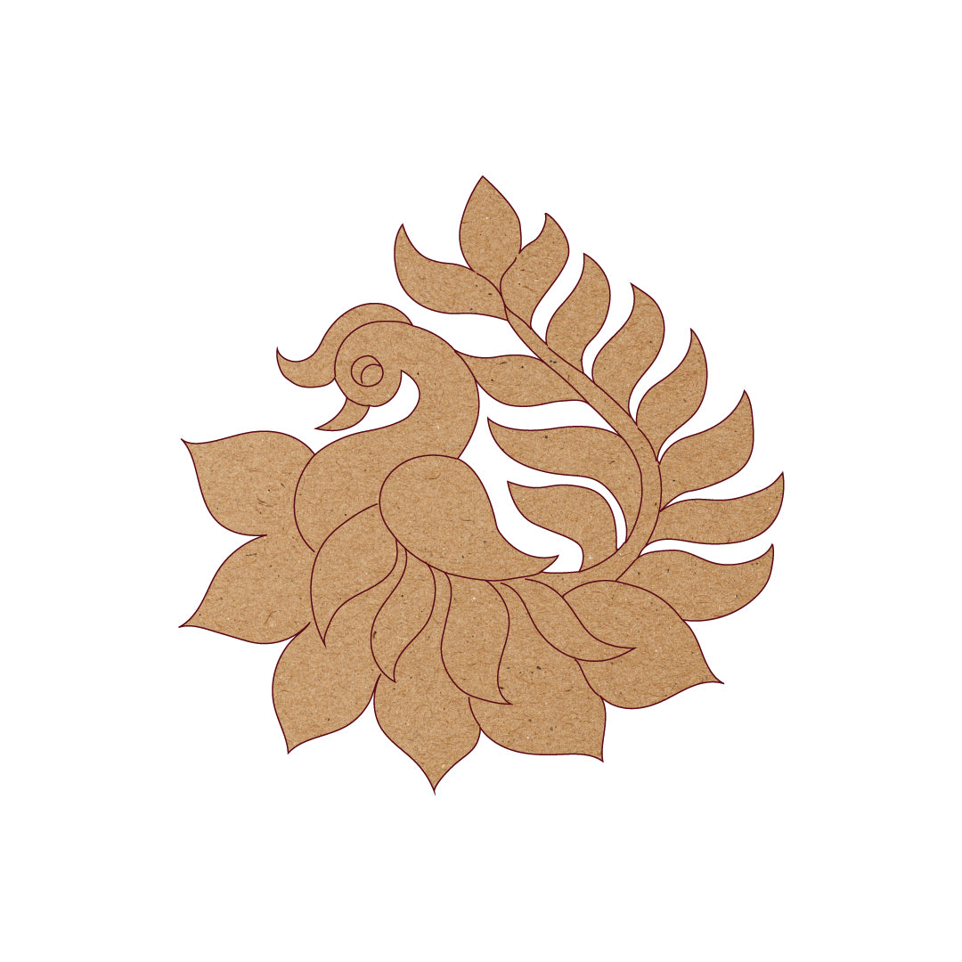Premarked MDF Peacock Motif 2 – Motif Style 26