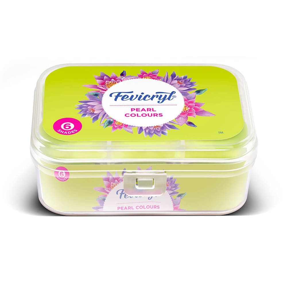 Fevicryl Acrylic Pearl Colour Set | 6 Colours X 10ml (Mrp-125/-)