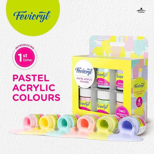 Fevicryl Pastel Acrylic Colours – 6 Serene Shades (Mrp-150/-)