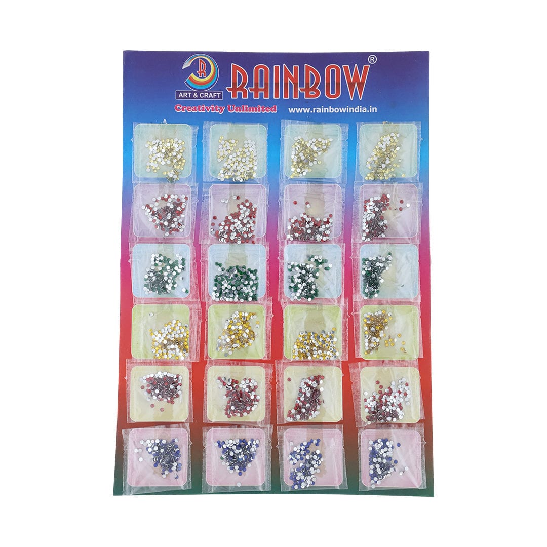 Multi Colour Rhine Stone 20Pkt/Card