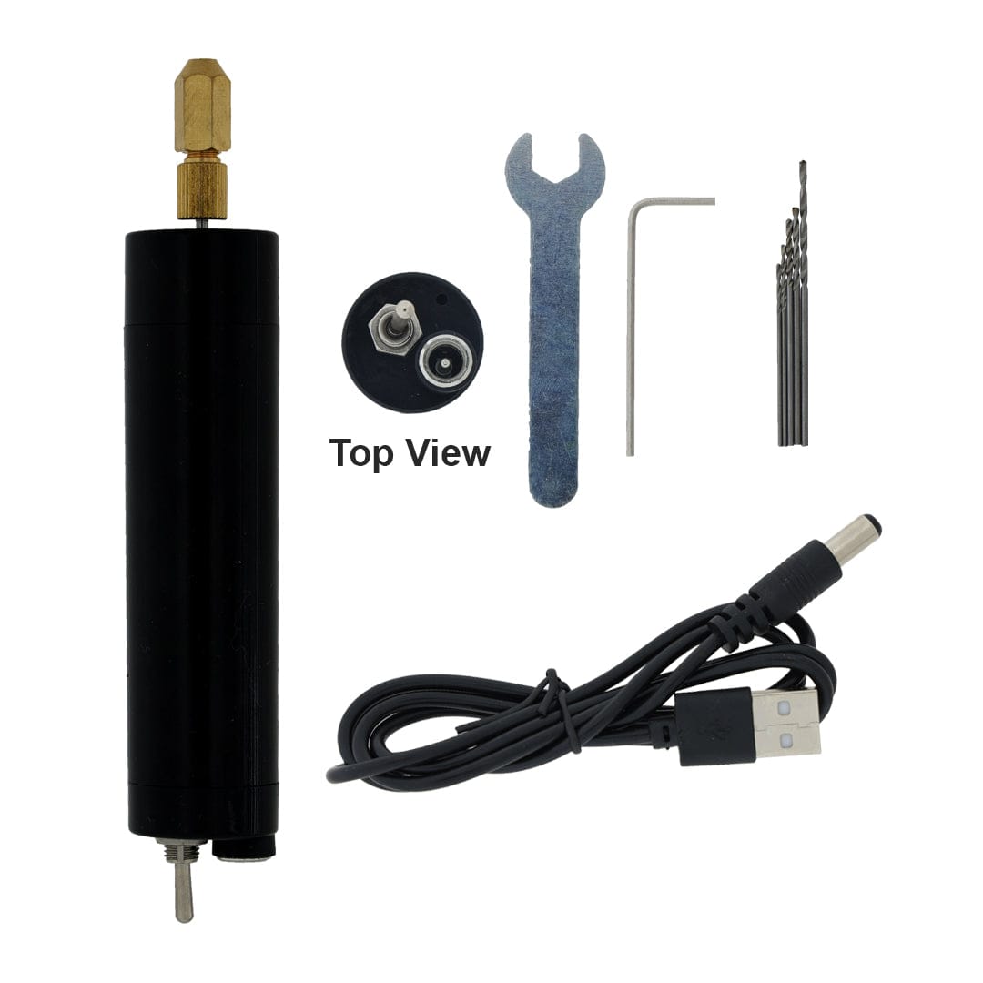 USB Powered Mini Drill Machine With 4 Bits, L-Key & Fitting Tool