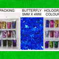 Glitters Holographic Butterfly Design