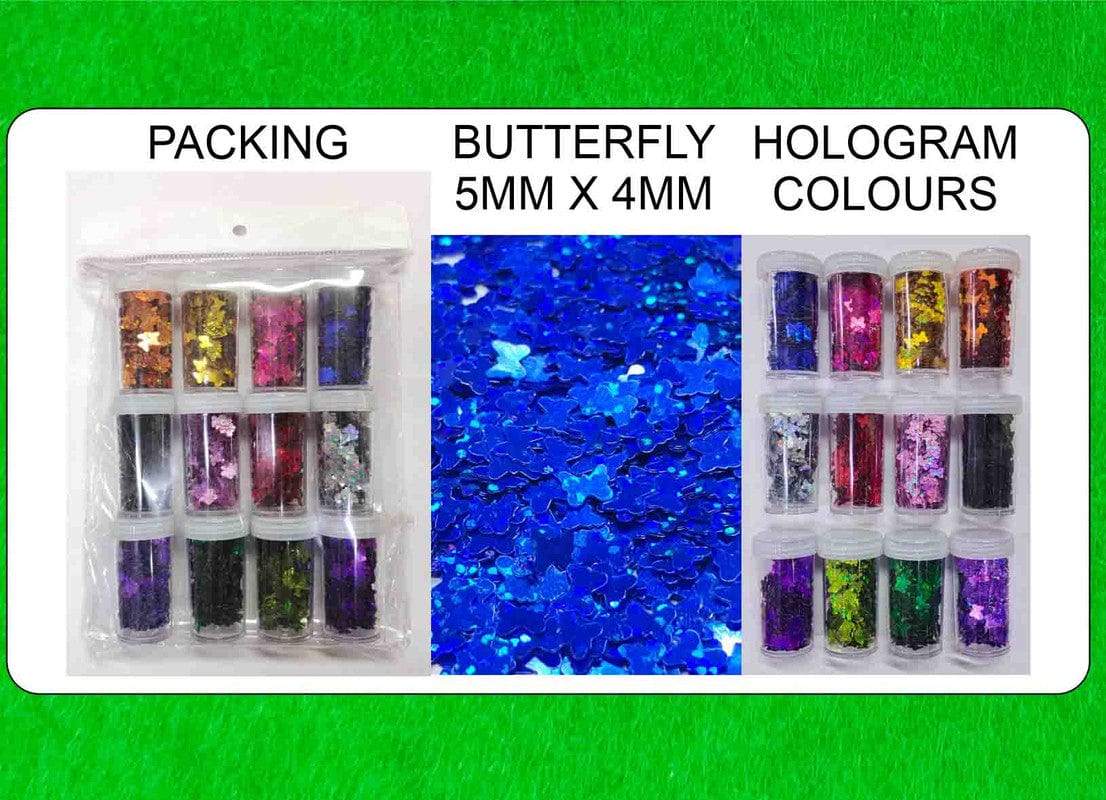 Glitters Holographic Butterfly Design