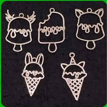 5 In 1 Ice-Cream Shape R.Gold Colour Bezels